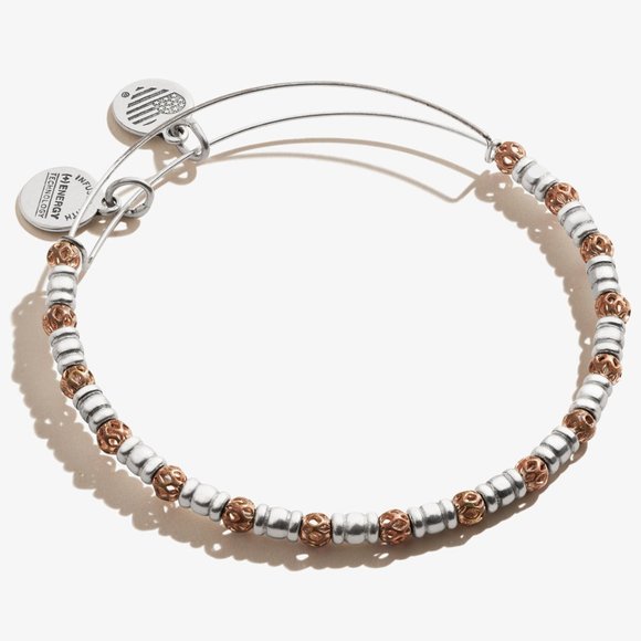 Alex and Ani Orbit Beaded Bangle Rose gold, Silver, Bracelet - Picture 4 of 4